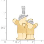 14k Two-tone The Kids Big Boy and Little Boy Engravable Love Charm - Image 3