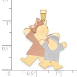 14k Tri-color The Kids Big Girl and Little Boy Engravable Joy Charm - Image 3