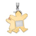 14k Tri-color The Kids Big Boy and Little Girl Engravable Joy Charm - Image 4