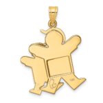 14k Two-tone The Kids Big Boy and Little Boy Engravable Joy Charm - Image 4