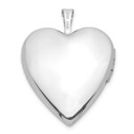 14K White Gold Diamond Star 20mm Heart Locket - Image 3
