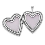 14K White Gold Diamond Star 20mm Heart Locket - Image 4