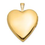 14K Polished and Satin Diamond Star 20mm Heart Locket - Image 3