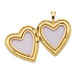 14K Pink and Green Enamel Rose 20mm Heart Locket - Image 4
