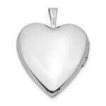 14K White Gold MOM Script with Hearts 20mm Heart Locket - Image 3