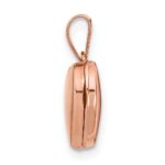 14k Rose Gold Polished Plain 10mm Heart Locket - Image 2