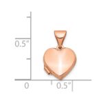 14k Rose Gold Polished Plain 10mm Heart Locket - Image 5