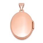 14K Rose Gold Diamond Vintage Filigree with Black Fabric Interior 21mm Oval Locket - Image 3