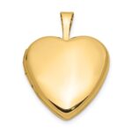 14k Polished 16mm Heart Locket - Image 4