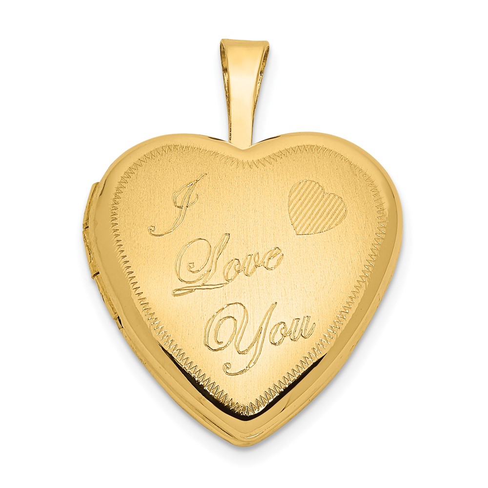 XL788.jpg 14k Polished and Satin I LOVE YOU Script 16mm Heart Locket - Image 1