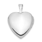 14k White Gold Polished and Satin I LOVE YOU Script 16mm Heart Locket - Image 4