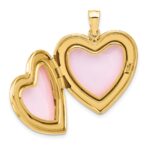 14K Polished Fancy Scrolled Design 24mm Heart Locket - Image 4
