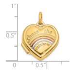14K with Rose and White Rhodium CHASE THE RAINBOW 15mm Heart Locket - Image 5