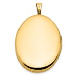 14k Polished Floral Scrolled 20mm Oval Locket - Image 3