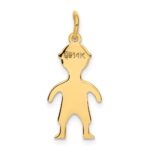 14k .011 Depth Engravable Boy Charm - Image 4