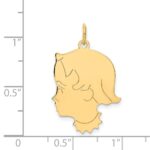 14k .013 Depth Engravable Girl Head Charm - Image 3
