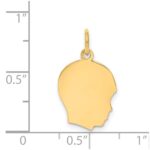 14k Plain Medium .027 Gauge Facing Right Engravable Boy Head Charm - Image 2