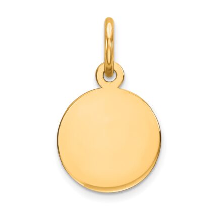 14k Plain .011 Gauge Round Engravable 10mm Disc Charm