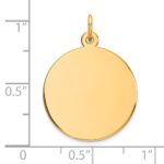 14k Plain .013 Gauge Round Engravable 19mm Disc Charm - Image 2