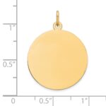 14k Plain .035 Gauge Round Engravable 23mm Disc Charm - Image 2