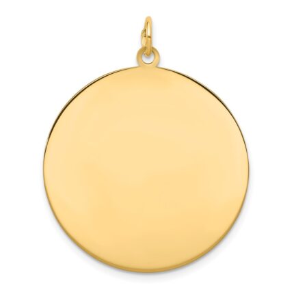 14k Plain .027 Gauge Round Engravable 28mm Disc Charm