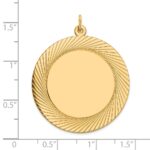 14k Etched Design Edge .018 Gauge Round Engravable 33mm Disc Charm - Image 2