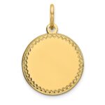 14k Plain with Zig-Zag Edge .027 Gauge Engravable Round 13mm Disc Charm