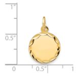 14k Etched Edge .009 Gauge Engravable Round 13mm Disc Charm - Image 3