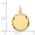 14k Etched Edge .013 Gauge Engravable Round 16mm Disc Charm - Image 3