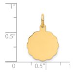 14k .011 Gauge Engravable Round Scalloped 16x13mm Disc Charm - Image 2