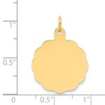 14k .011 Gauge Engravable Round Scalloped 22x19mm Disc Charm - Image 2