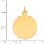 14k .013 Gauge Engravable Round Scalloped 26x23mm Disc Charm - Image 3
