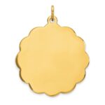 14k .027 Gauge Engravable Round Scalloped 28x25mm Disc Charm
