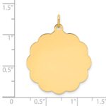 14k .027 Gauge Engravable Round Scalloped 28x25mm Disc Charm - Image 4