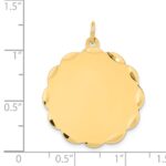 14k Etched Edge .018 Gauge Engravable Round Scalloped 28x25mm Disc Charm - Image 2