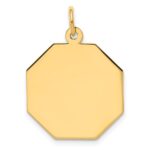 14k Plain .009 Gauge Engravable Octagonal 21x19mm Disc Charm