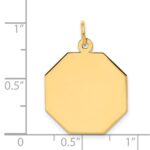 14k Plain .027 Gauge Engravable Octagonal 21x19mm Disc Charm - Image 2