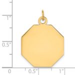 14k Plain .027 Gauge Engravable Octagonal 23x21mm Disc Charm - Image 2