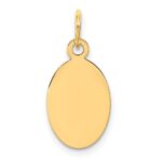 14k Plain .013 Gauge Engravable Oval 17x19mm Disc Charm