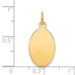 14k Plain .035 Gauge Engravable Oval 19x11mm Disc Charm - Image 2