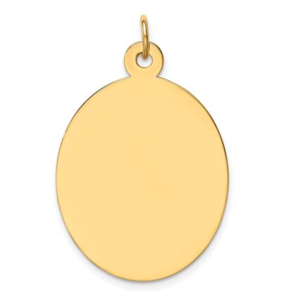 14k Plain .013 Gauge Engravable Oval 34x22mm Disc Charm