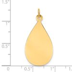 14k Plain .009 Gauge Engravable Raindrop 30x16mm Disc Charm - Image 2
