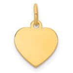 14k Plain .011 Gauge Engravable Heart 12x10mm Disc Charm