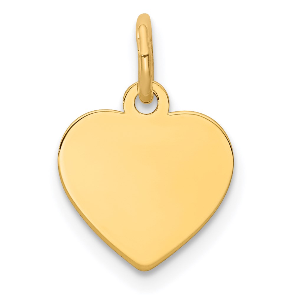 XM194-2.jpg 14k Plain .018 Gauge Engravable Heart 12x10mm Disc Charm - Image 1