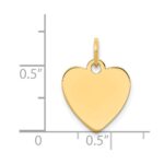 14k Plain .018 Gauge Engravable Heart 15x14mm Disc Charm - Image 2