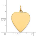 14k Plain .009 Gauge Engravable Heart 21x20mm Disc Charm - Image 2