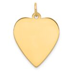 14k Plain .027 Gauge Engravable Heart 24x21mm Disc Charm