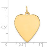 14k Plain .027 Gauge Engravable Heart 24x21mm Disc Charm - Image 2