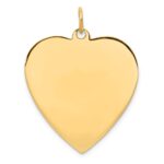 14k Plain .018 Gauge Engravable Heart 27x24mm Disc Charm