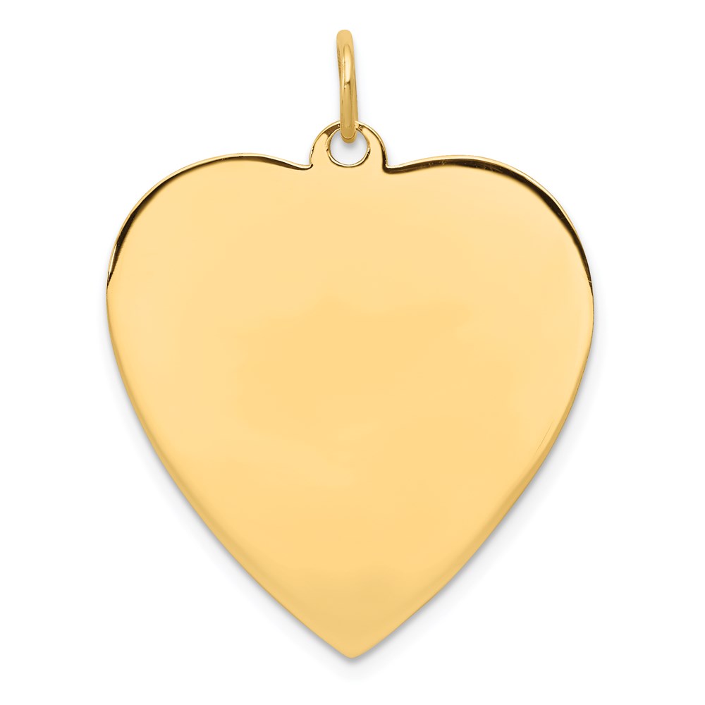 XM199-4.jpg 14k Plain .035 Gauge Engravable Heart 27x24mm Disc Charm - Image 1